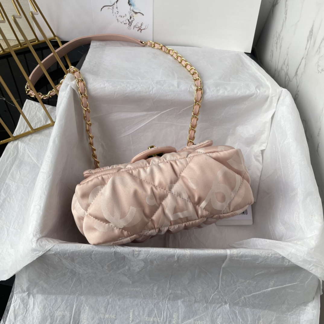 Chanel AS1115 Small Flap bag Satin fabric Pink | chanel as1115 small flap bag satin fabric pink 003