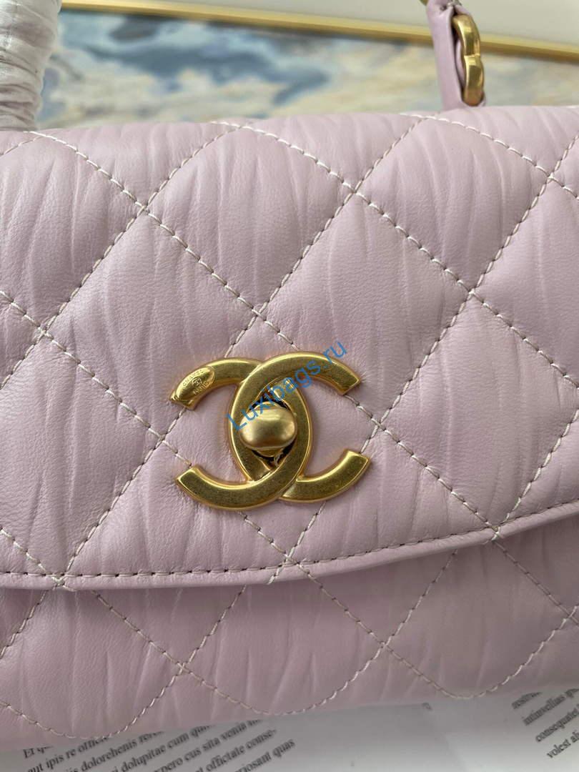 Chanel AS2477 Mini Flap CC Wrapped Bag with Top Handle Pink | chanel as2477 mini flap cc wrapped bag with top handle 06
