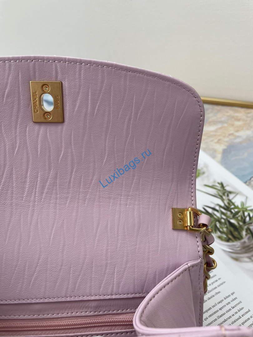 Chanel AS2477 Mini Flap CC Wrapped Bag with Top Handle Pink | chanel as2477 mini flap cc wrapped bag with top handle 08