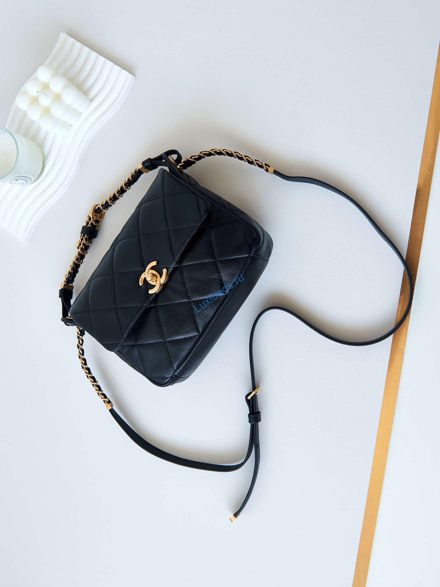 Chanel AS4305 Small Flap bag 23K Lambskin Black | chanel as4305 small flap bag 23k lambskin black 007