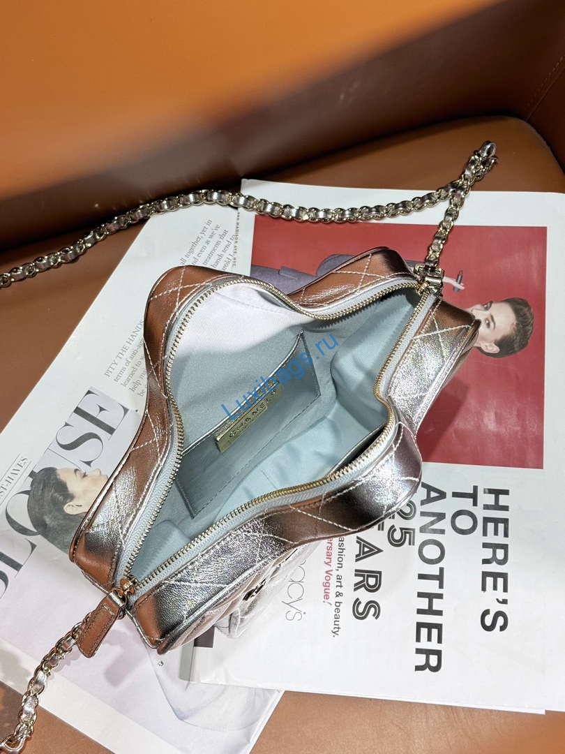 Chanel AS4579 Star Handbag metallic Lambskin gold metal Silver | chanel as4579 star handbag metallic lambskin gold metal silver 005