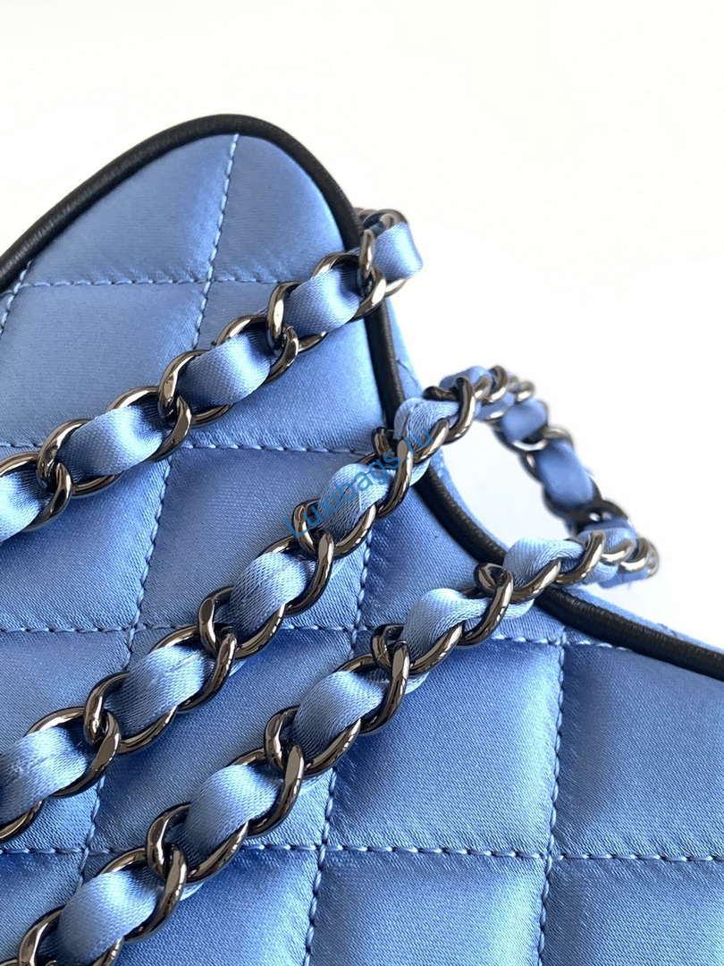 Chanel AS4579 Star Handbag Satin & Black-tone metal Blue | chanel as4579 star handbag satin black tone metal blue 007