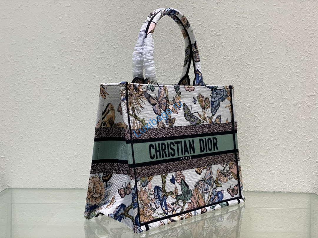 Dior Book Tote M1296 Medium Latte Multicolor Dior Jardin d'Hiver Embroidery M0083 | dior book tote m1296 medium latte multicolor dior jardin dhiver embroidery m0083 002
