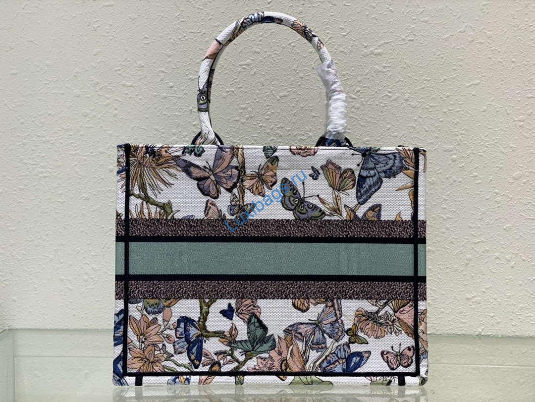 Dior Book Tote M1296 Medium Latte Multicolor Dior Jardin d'Hiver Embroidery M0083 | dior book tote m1296 medium latte multicolor dior jardin dhiver embroidery m0083 004