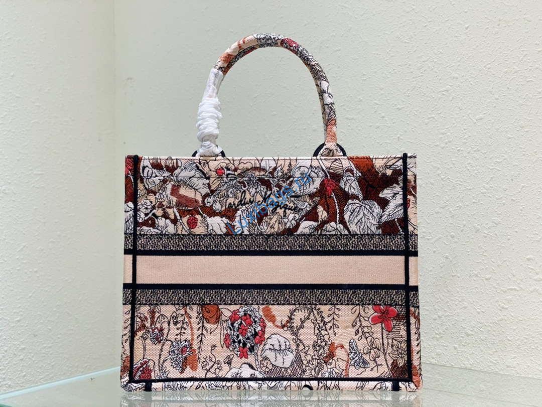 Dior Book Tote M1296 Medium Latte Multicolor Dior Jardin d'Hiver Embroidery M0087 | dior book tote m1296 medium latte multicolor dior jardin dhiver embroidery m0083 031