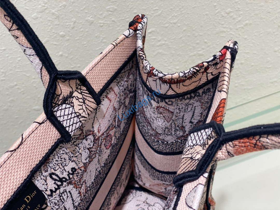 Dior Book Tote M1296 Medium Latte Multicolor Dior Jardin d'Hiver Embroidery M0087 | dior book tote m1296 medium latte multicolor dior jardin dhiver embroidery m0083 034