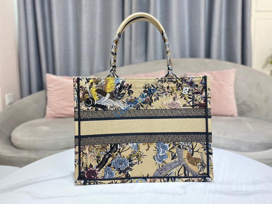 Dior Book Tote M1296 Medium Latte Multicolor Dior Jardin d'Hiver Embroidery M0090 | dior book tote m1296 medium latte multicolor dior jardin dhiver embroidery m0083 057