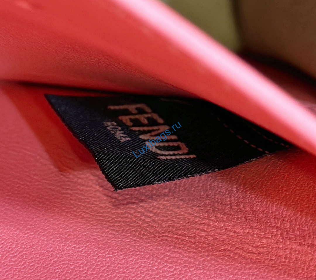 Fendi 8BN327 Peekaboo ISeeU Small Pink interlace leather bag 80138M | fendi 8bn327 peekaboo iseeu small pink interlace leather bag 008