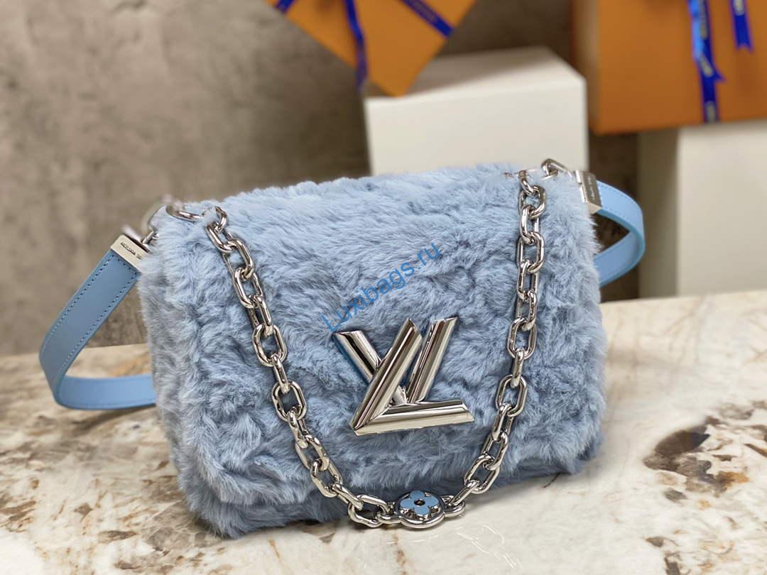 Louis Vuitton LV M21040 Twist MM Handbag Jean Blue | louis vuitton lv m21040 twist mm handbag jean blue 2