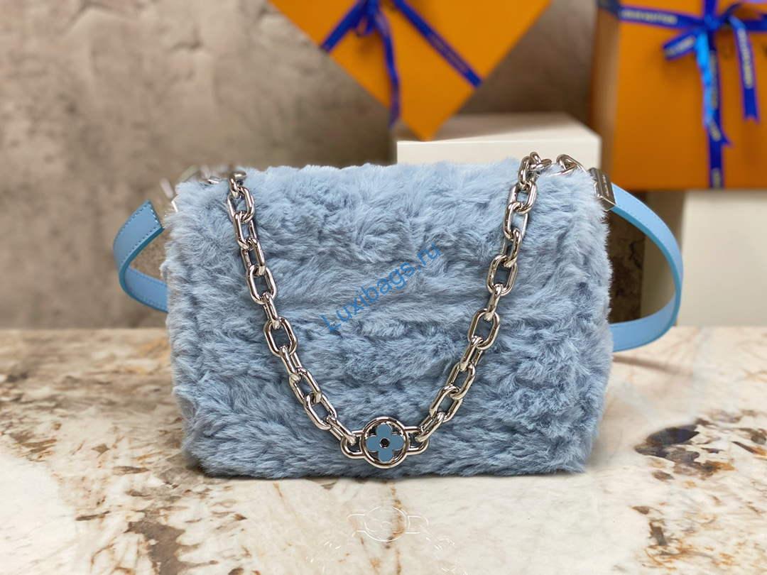 Louis Vuitton LV M21040 Twist MM Handbag Jean Blue | louis vuitton lv m21040 twist mm handbag jean blue 6