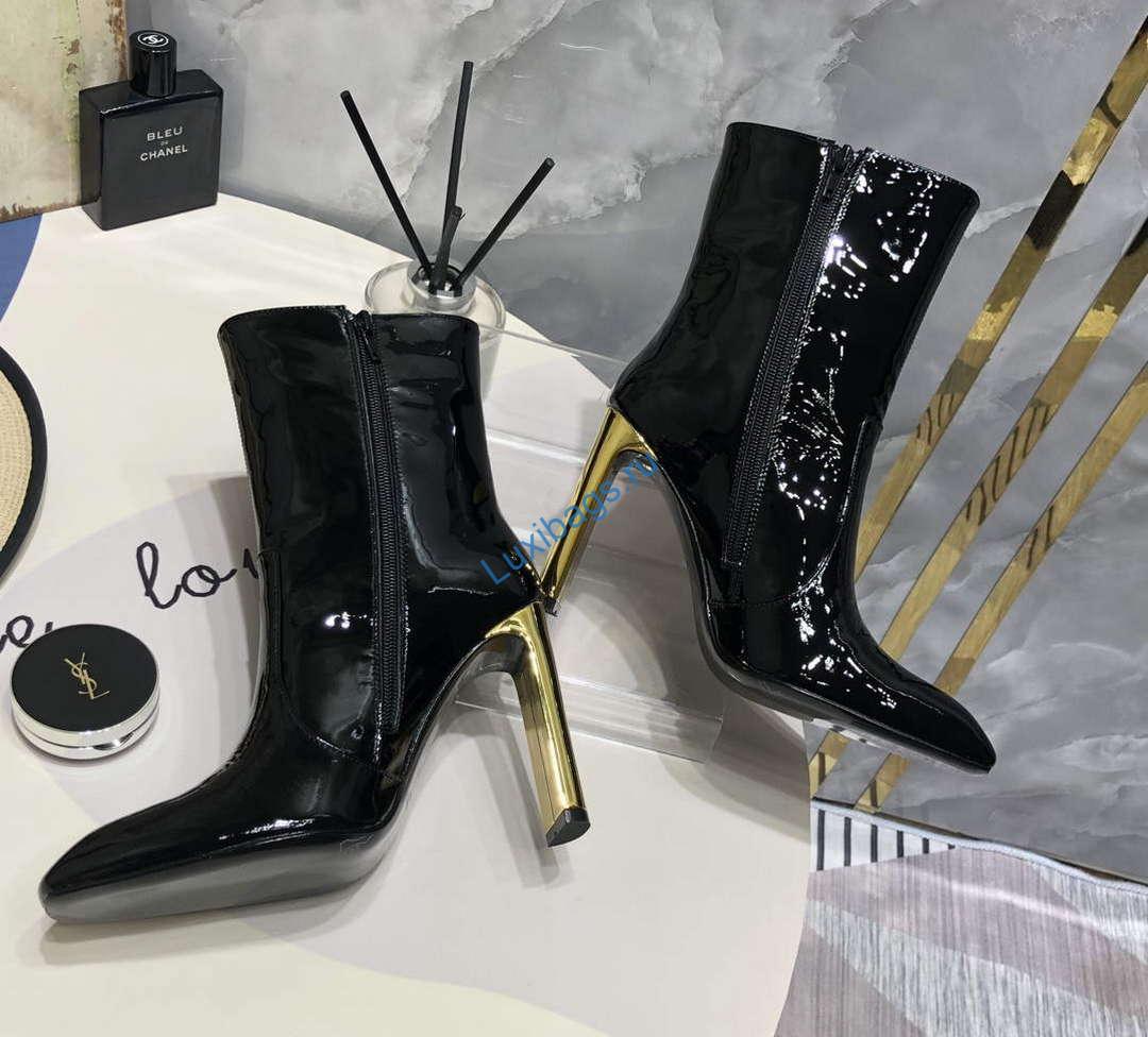 YSL Women's Boots Designer Saint Laurent High Shoes patent leather Y67210 | ysl womens boots designer saint laurent high shoes y67210 6