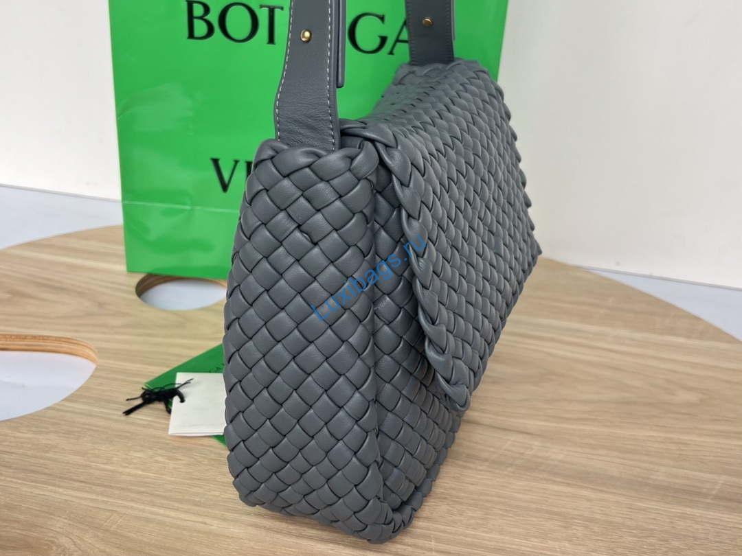 Bottega Veneta BV 709418 Small Cobble Shoulder Bag Dark Gray | bottega veneta bv 709418 small cobble shoulder bag dark grey 003