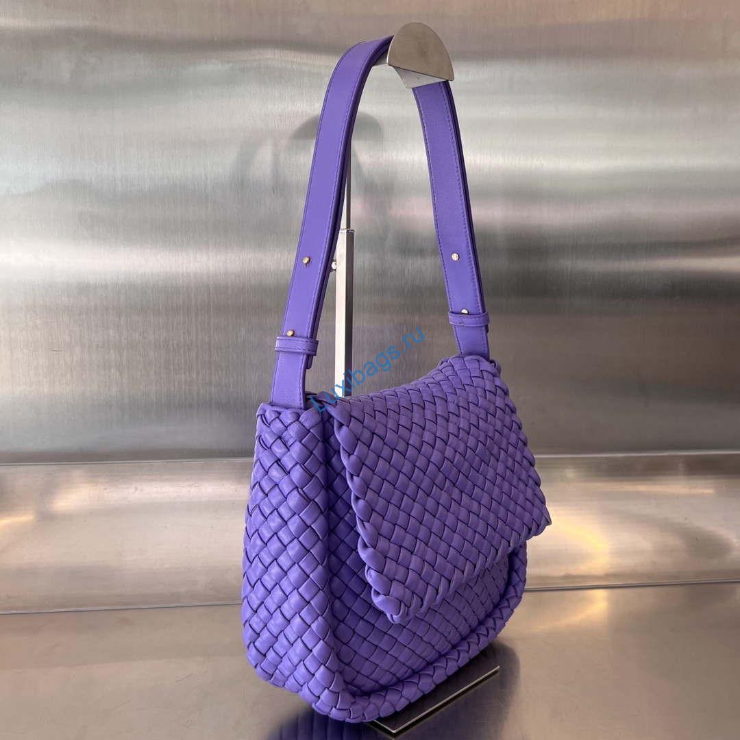 Bottega Veneta BV 762711 Mini Cobble Shoulder Bag Purple | bottega veneta bv 762711 mini cobble shoulder bag purple 002