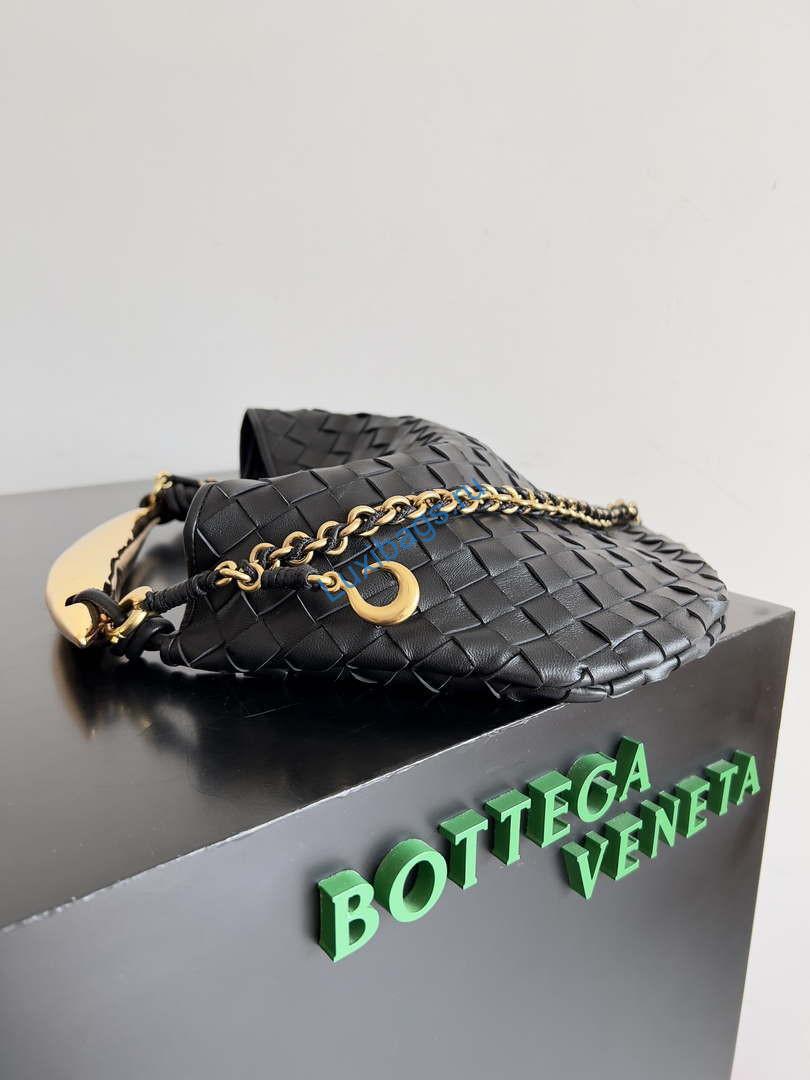 Bottega Veneta BV 776768 Sardine With Chain Black | bottega veneta bv 776768 sardine with chain black 002