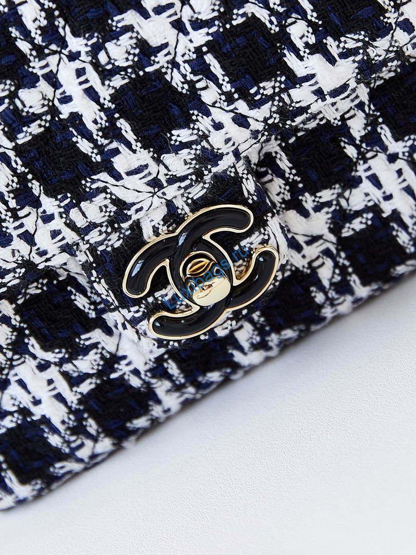 Chanel AS3782 MINI Flap Bag 23P Tweed Gold-Tone Metal 16cm Black & White | chanel as3782 mini flap bag 23p tweed gold tone metal 16cm black white 02