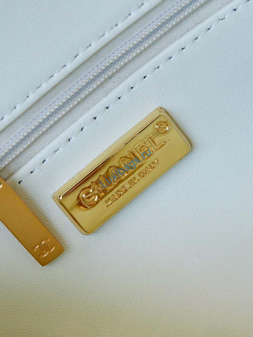 Chanel 24C AS4561 Flap Bag Sequins Gold-Tone Metal White | chanel as4561 24c flap bag sequins gold tone metal white 07