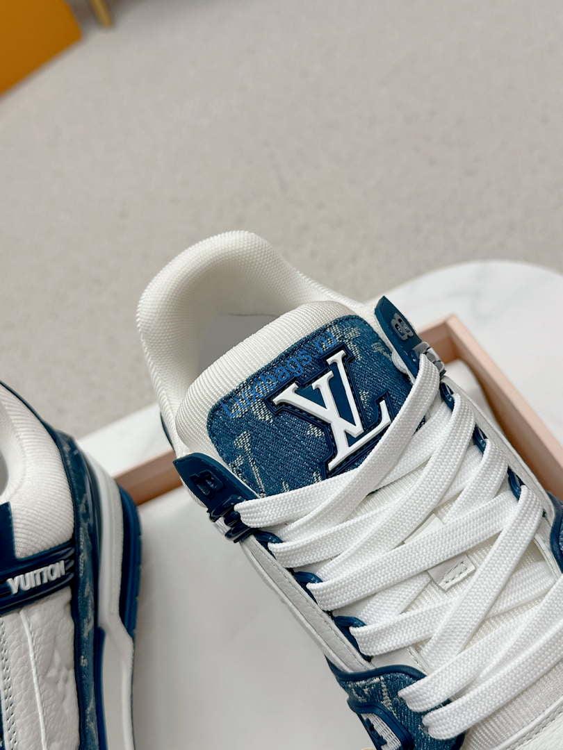 Louis Vuitton 1A9JG2 Men Women's LV Trainer Sneaker L62485 | louis vuitton 1a9jg2 men womens lv trainer sneaker l62485 08