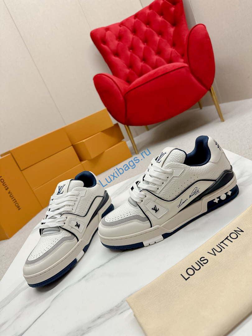 Louis Vuitton 1ABFAF Men Women's LV Trainer Sneaker L62458 | louis vuitton 1abfaf men womens lv trainer sneaker l62458 05
