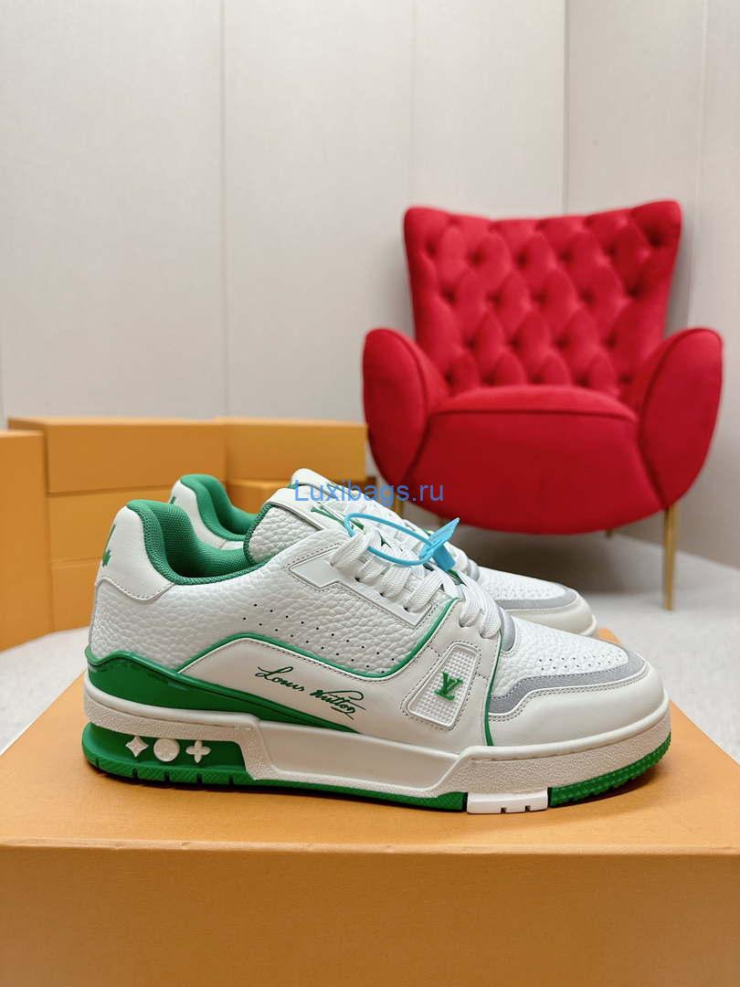Louis Vuitton 1ABFAF Men Women's LV Trainer Sneaker L62459 | louis vuitton 1abfaf men womens lv trainer sneaker l62459 02