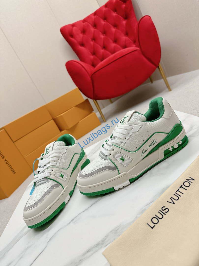 Louis Vuitton 1ABFAF Men Women's LV Trainer Sneaker L62459 | louis vuitton 1abfaf men womens lv trainer sneaker l62459 05