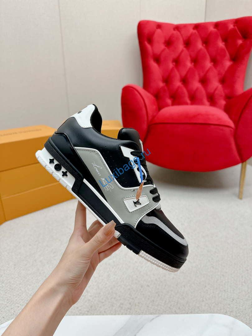 Louis Vuitton 1ABFAF Men Women's LV Trainer Sneaker L62461 | louis vuitton 1abfaf men womens lv trainer sneaker l62461 03