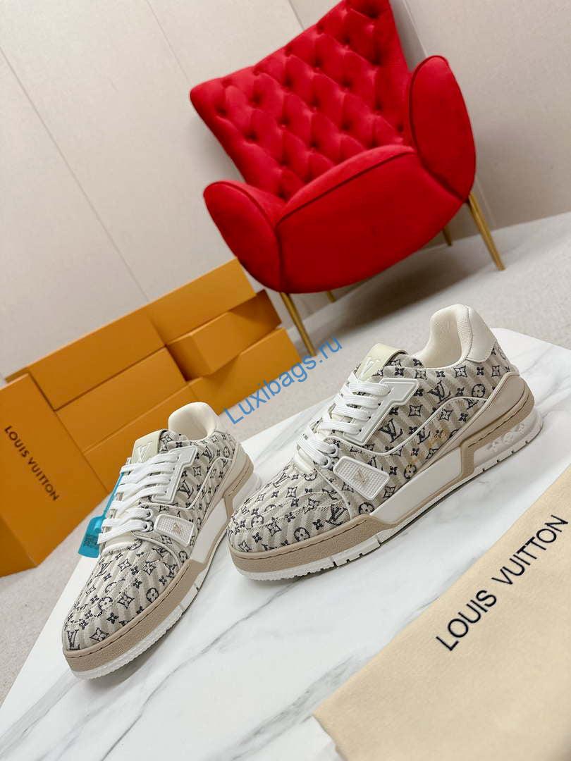 Louis Vuitton 1ABG0H Men Women's LV Trainer Sneaker L62475 | louis vuitton 1abg0h men womens lv trainer sneaker l62475 05