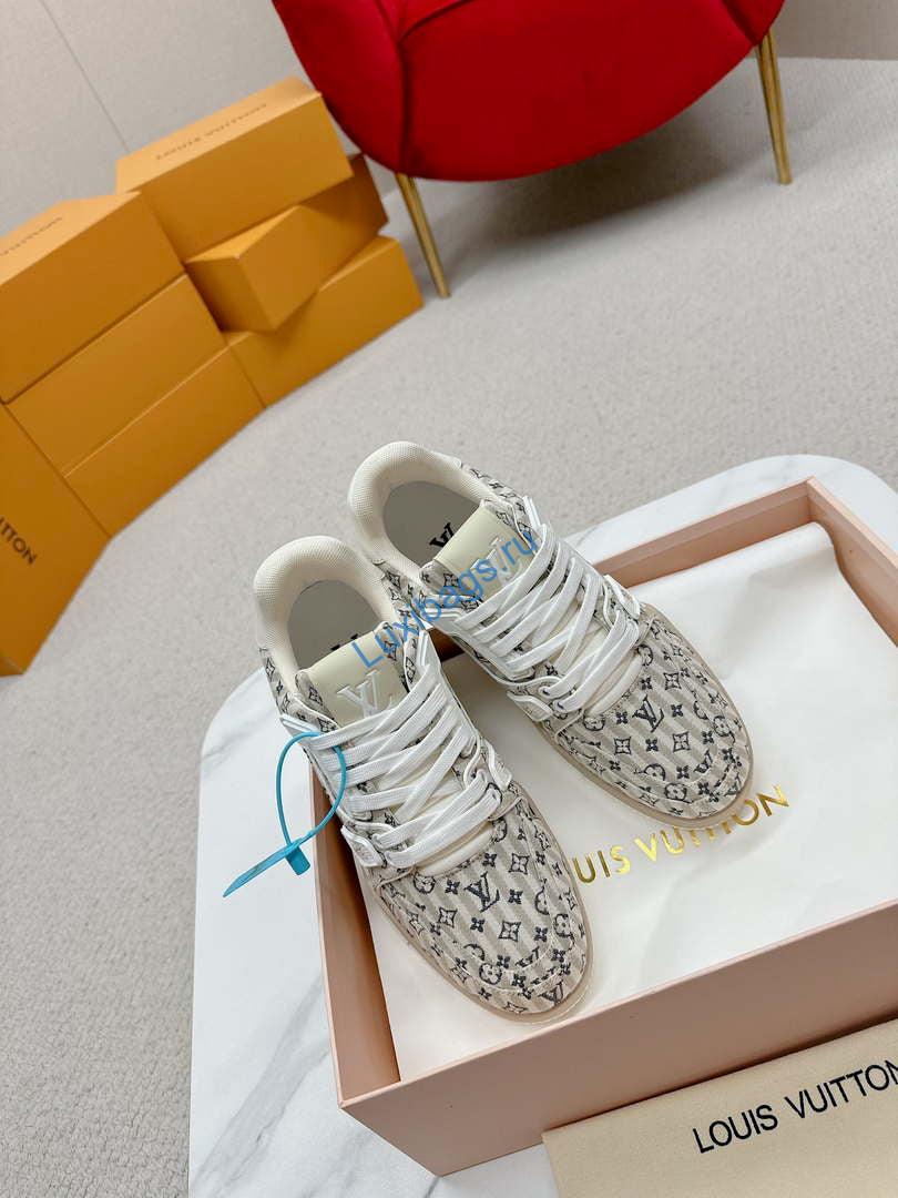 Louis Vuitton 1ABG0H Men Women's LV Trainer Sneaker L62475 | louis vuitton 1abg0h men womens lv trainer sneaker l62475 06