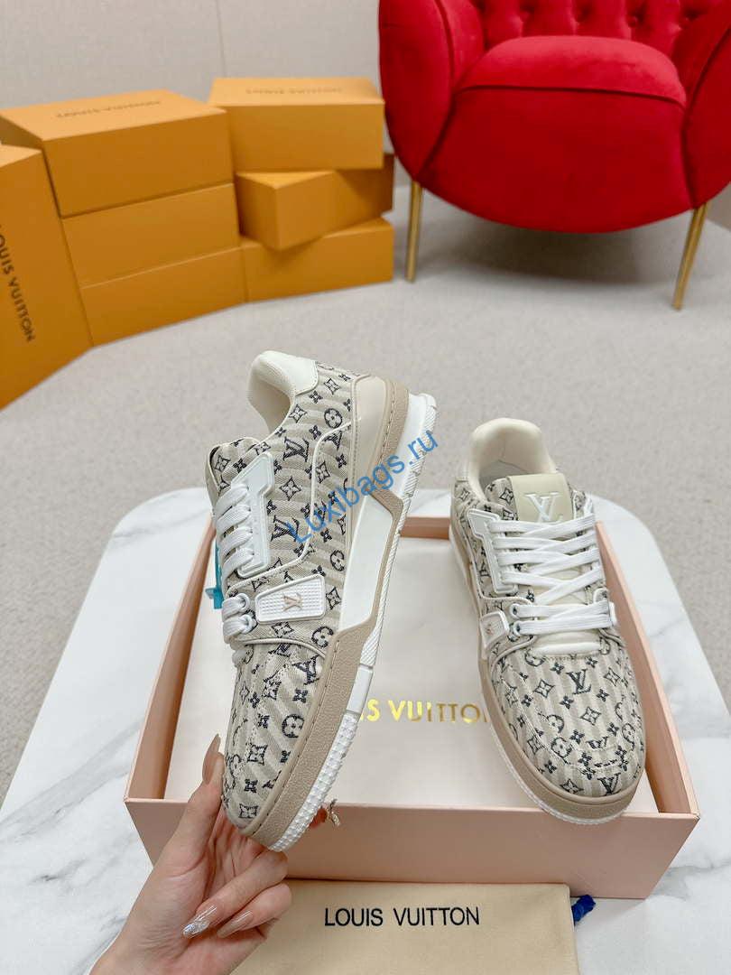 Louis Vuitton 1ABG0H Men Women's LV Trainer Sneaker L62475 | louis vuitton 1abg0h men womens lv trainer sneaker l62475 07
