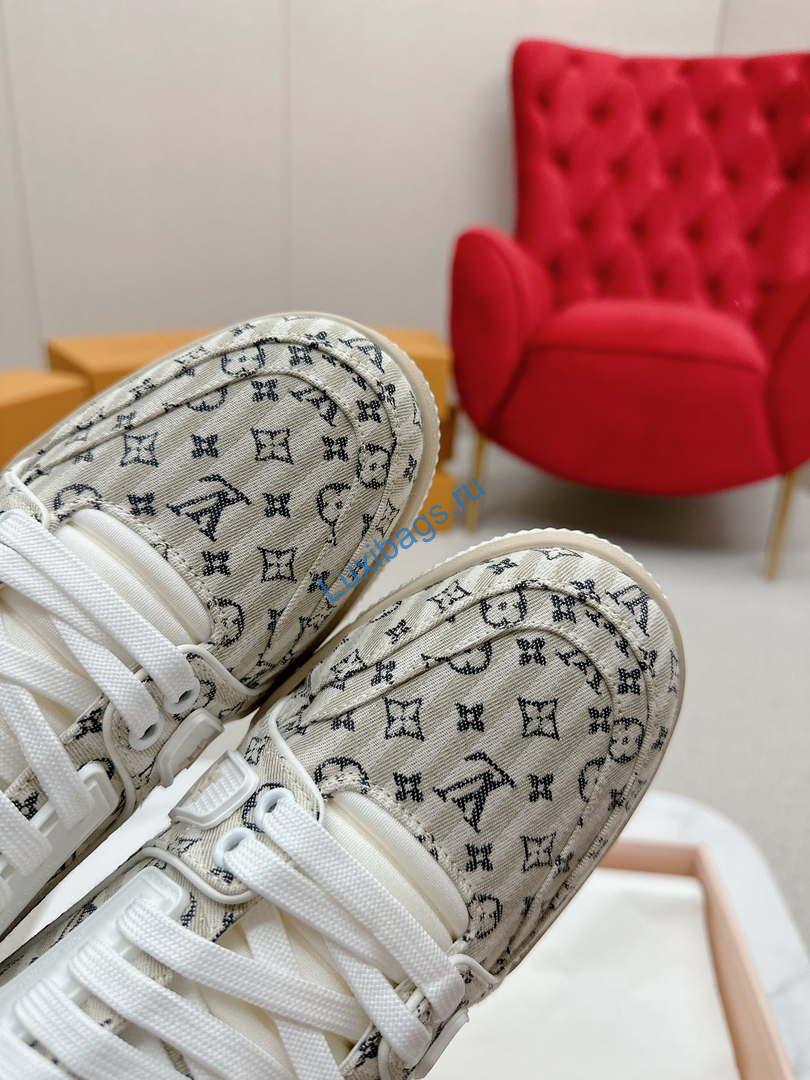 Louis Vuitton 1ABG0H Men Women's LV Trainer Sneaker L62475 | louis vuitton 1abg0h men womens lv trainer sneaker l62475 08