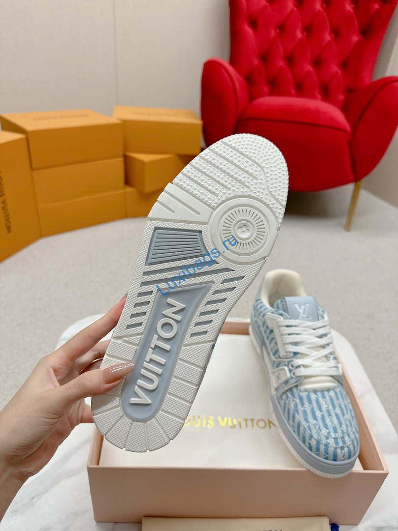 Louis Vuitton 1ABG0H Men Women's LV Trainer Sneaker L62476 | louis vuitton 1abg0h men womens lv trainer sneaker l62476 09