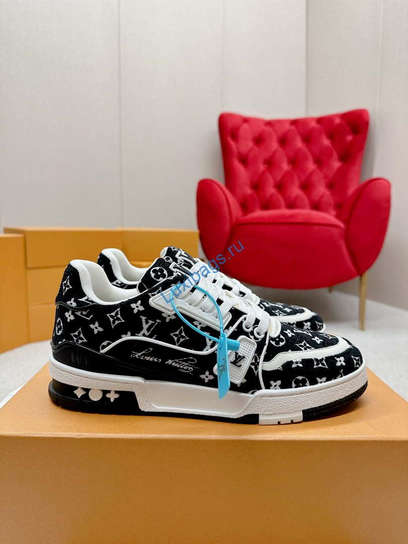 Louis Vuitton 1ABNJP Men Women's LV Trainer Sneaker L62478 | louis vuitton 1abnjp men womens lv trainer sneaker l62478 02