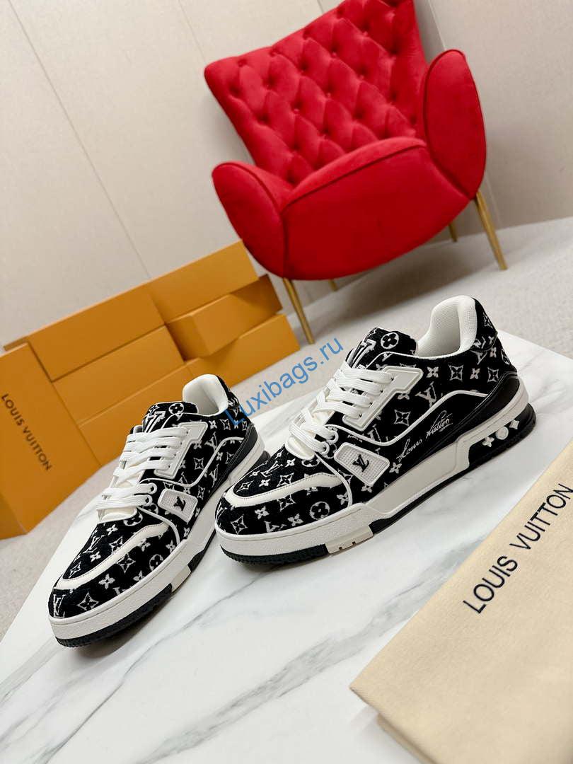Louis Vuitton 1ABNJP Men Women's LV Trainer Sneaker L62478 | louis vuitton 1abnjp men womens lv trainer sneaker l62478 05