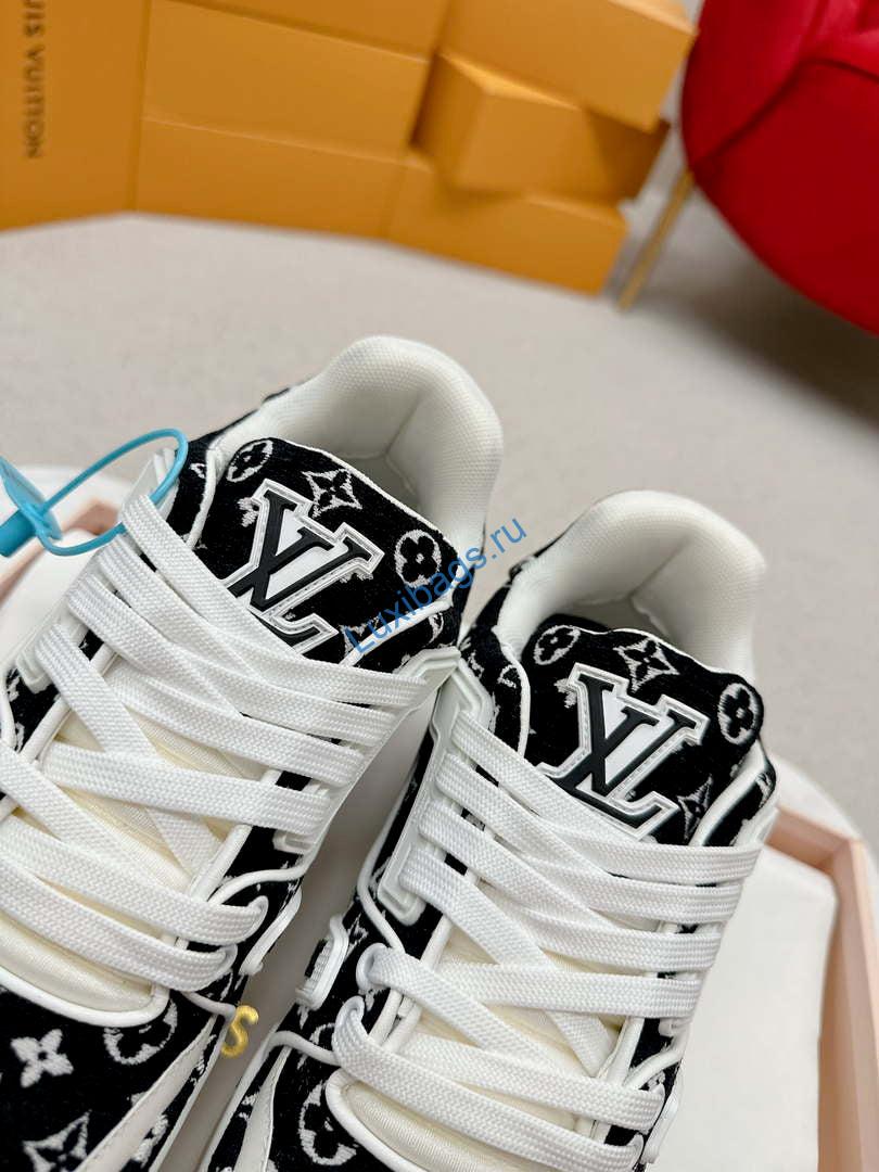 Louis Vuitton 1ABNJP Men Women's LV Trainer Sneaker L62478 | louis vuitton 1abnjp men womens lv trainer sneaker l62478 08