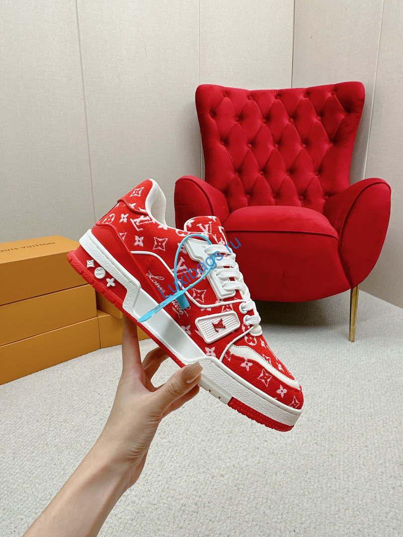 Louis Vuitton 1ABNJP Men Women's LV Trainer Sneaker L62480 | louis vuitton 1abnjp men womens lv trainer sneaker l62480 03