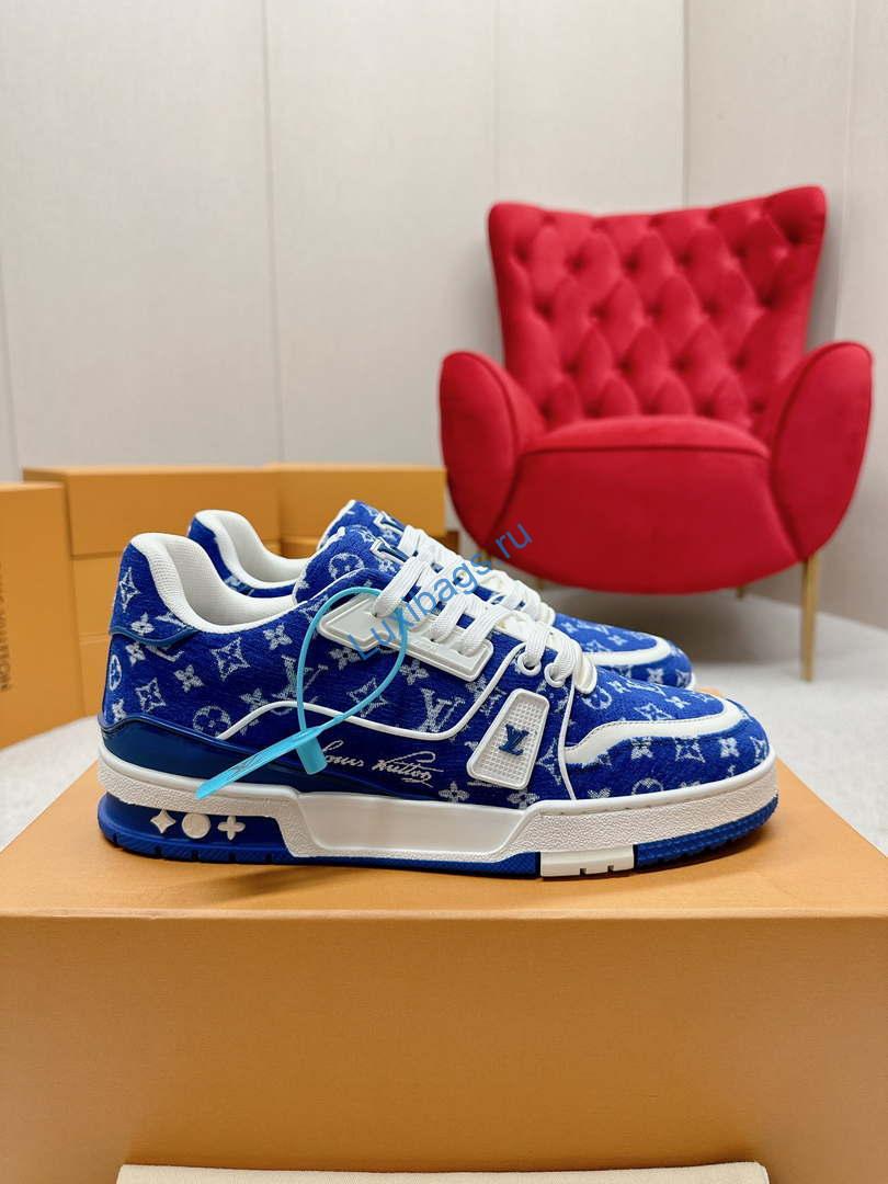 Louis Vuitton 1ABNJP Men Women's LV Trainer Sneaker L62481 | louis vuitton 1abnjp men womens lv trainer sneaker l62481 02