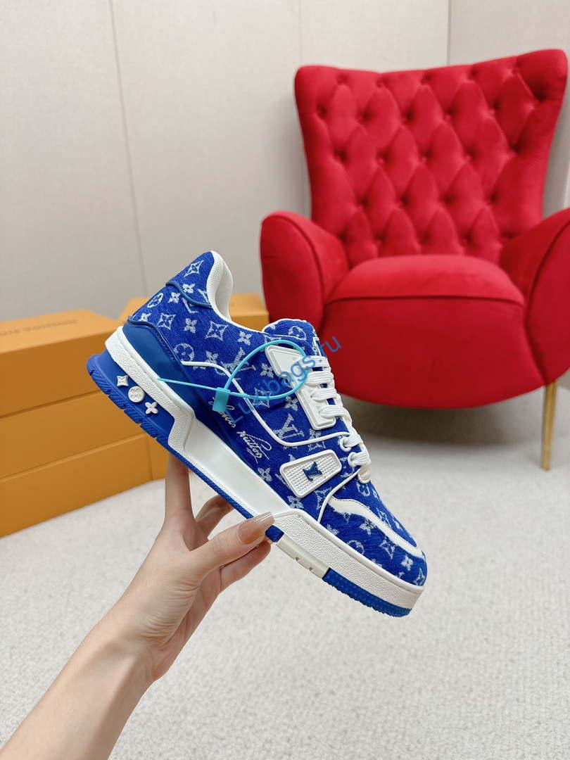 Louis Vuitton 1ABNJP Men Women's LV Trainer Sneaker L62481 | louis vuitton 1abnjp men womens lv trainer sneaker l62481 03