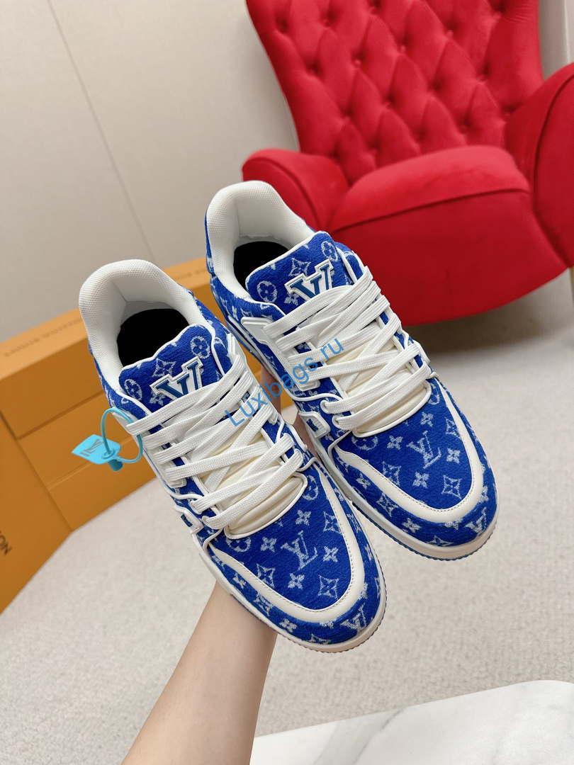 Louis Vuitton 1ABNJP Men Women's LV Trainer Sneaker L62481 | louis vuitton 1abnjp men womens lv trainer sneaker l62481 04
