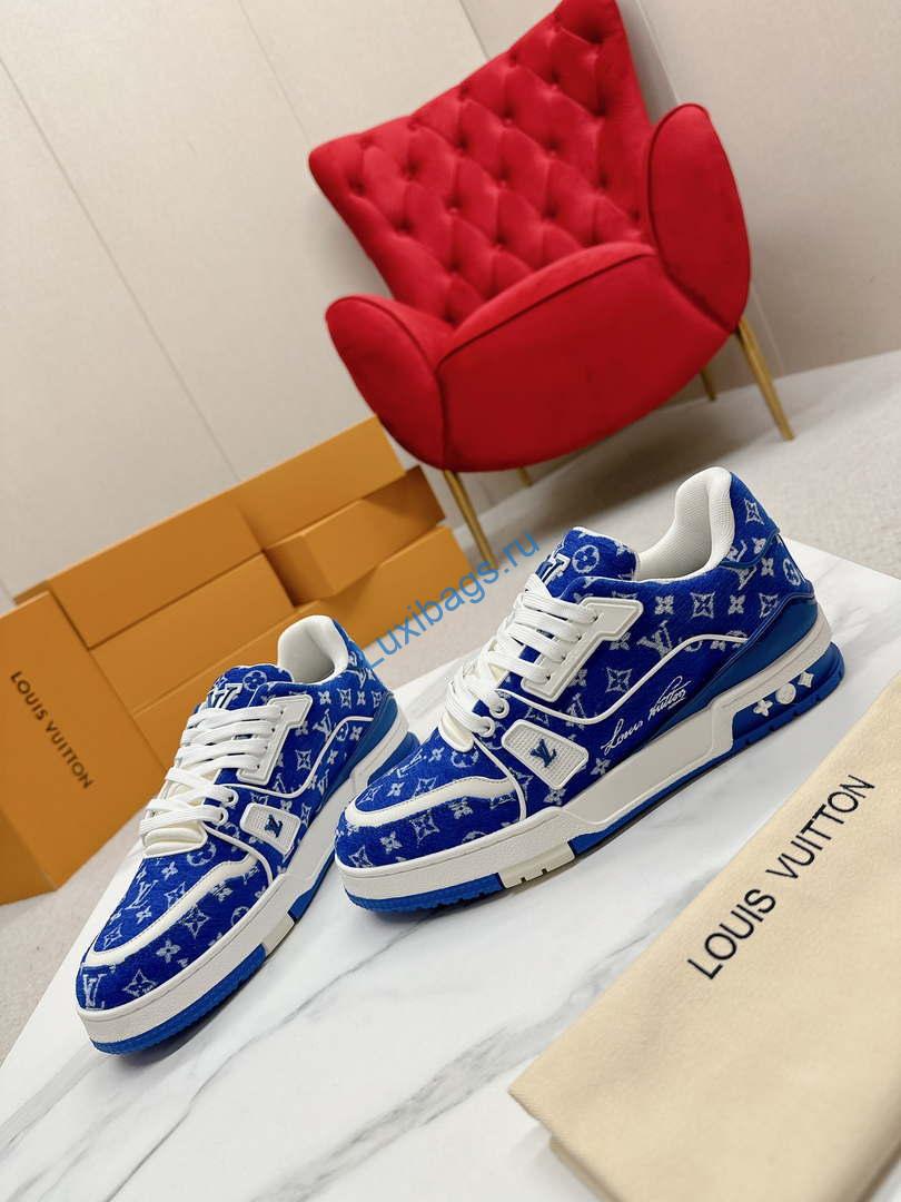 Louis Vuitton 1ABNJP Men Women's LV Trainer Sneaker L62481 | louis vuitton 1abnjp men womens lv trainer sneaker l62481 05