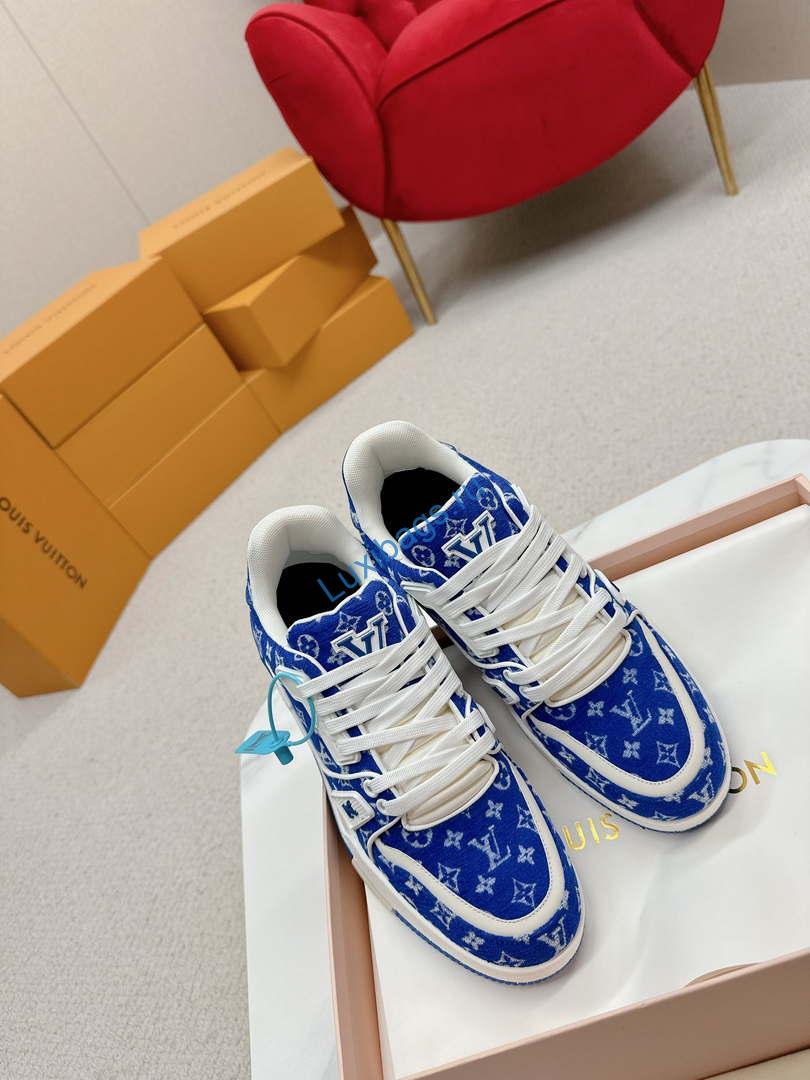 Louis Vuitton 1ABNJP Men Women's LV Trainer Sneaker L62481 | louis vuitton 1abnjp men womens lv trainer sneaker l62481 06