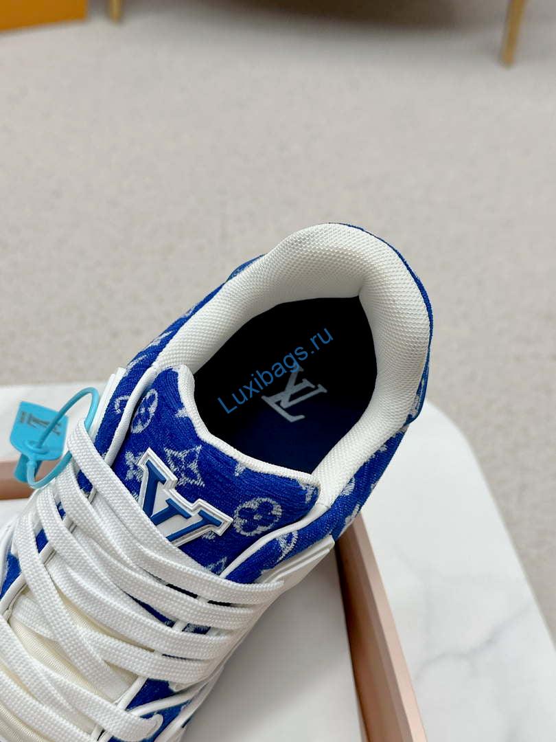 Louis Vuitton 1ABNJP Men Women's LV Trainer Sneaker L62481 | louis vuitton 1abnjp men womens lv trainer sneaker l62481 08