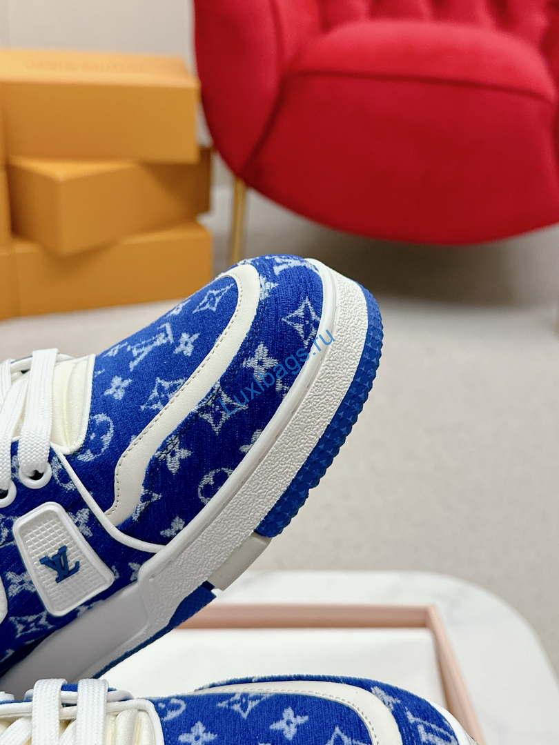 Louis Vuitton 1ABNJP Men Women's LV Trainer Sneaker L62481 | louis vuitton 1abnjp men womens lv trainer sneaker l62481 09