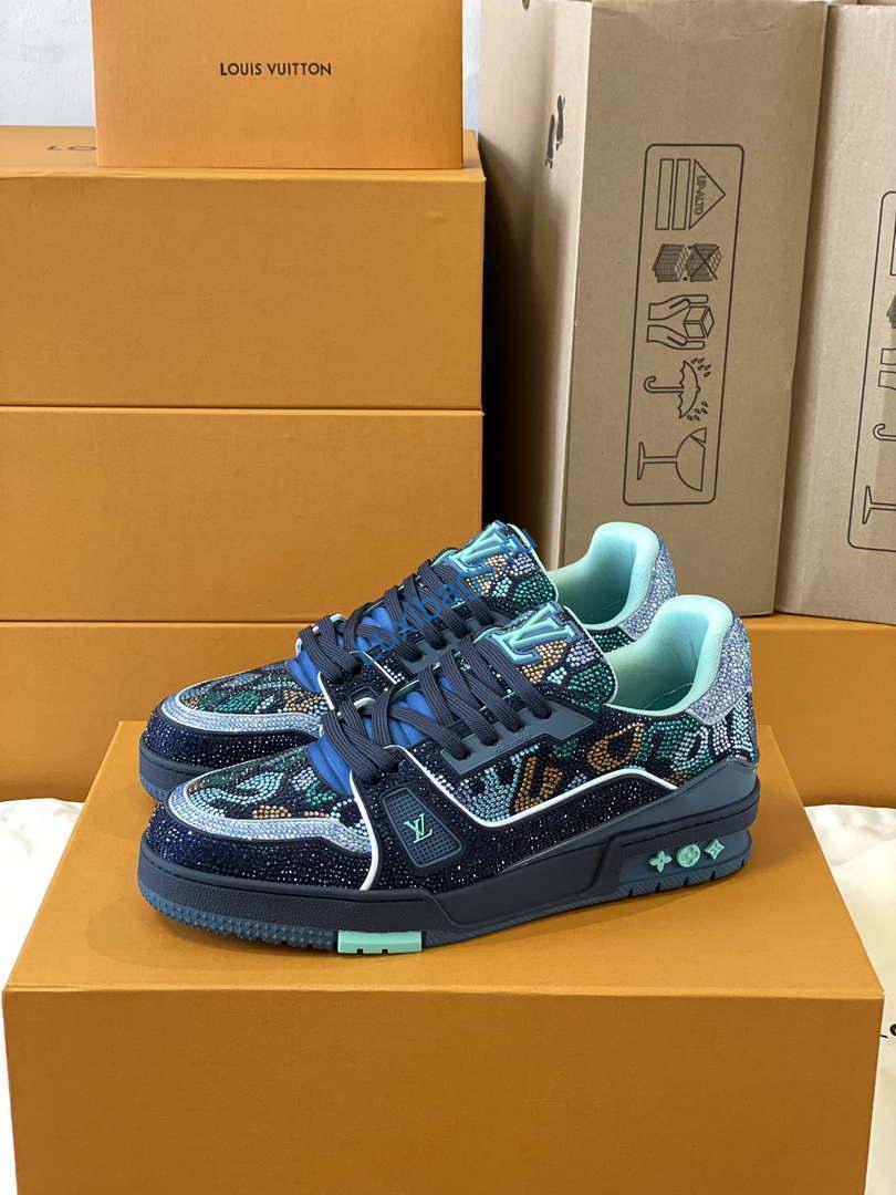 Louis Vuitton 1AC5AL Men Women's LV Trainer Sneaker L62389 | louis vuitton 1ac5al men womens lv trainer sneaker l62389 02