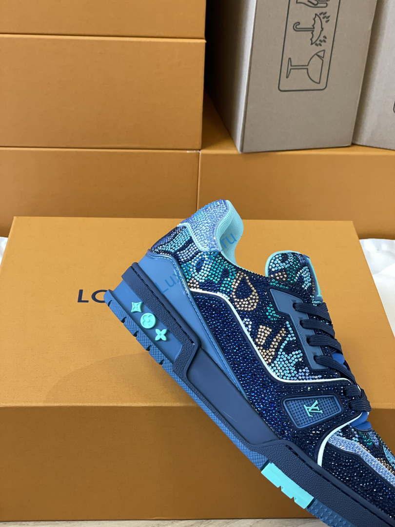 Louis Vuitton 1AC5AL Men Women's LV Trainer Sneaker L62389 | louis vuitton 1ac5al men womens lv trainer sneaker l62389 06