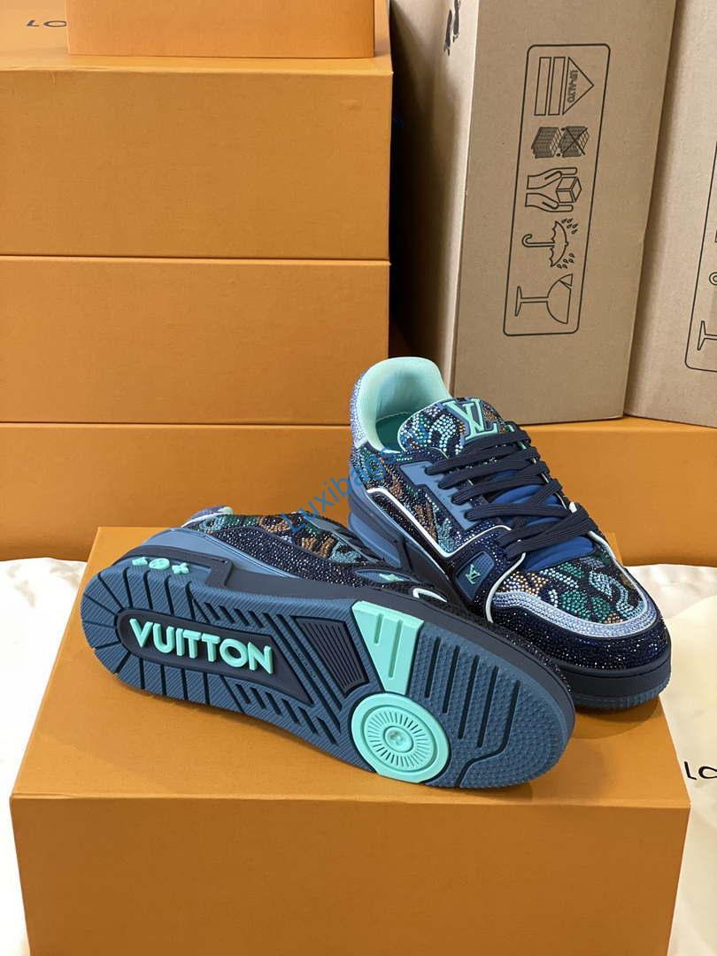 Louis Vuitton 1AC5AL Men Women's LV Trainer Sneaker L62389 | louis vuitton 1ac5al men womens lv trainer sneaker l62389 09