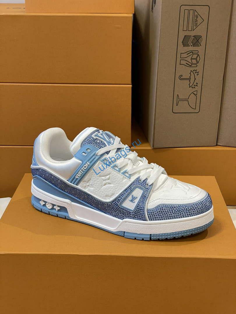 Louis Vuitton 1AC5AL Men Women's LV Trainer Sneaker L62390 | louis vuitton 1ac5al men womens lv trainer sneaker l62390 04