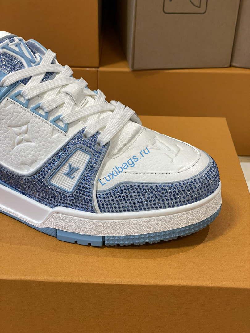 Louis Vuitton 1AC5AL Men Women's LV Trainer Sneaker L62390 | louis vuitton 1ac5al men womens lv trainer sneaker l62390 05