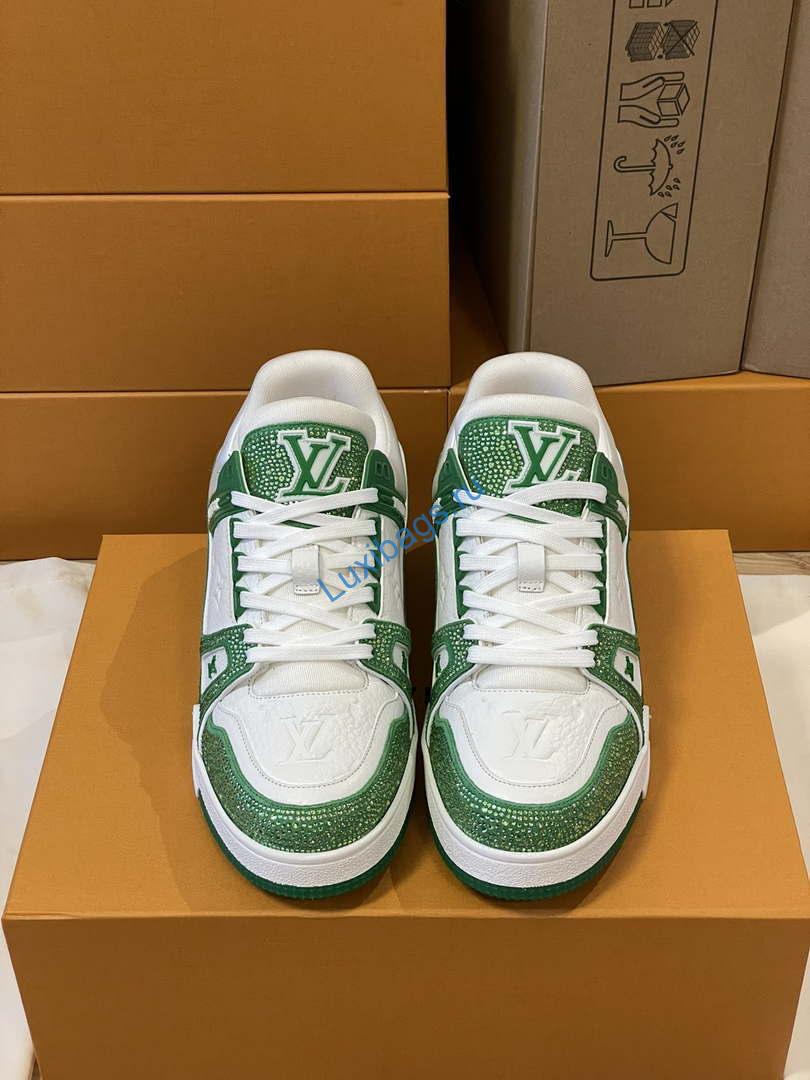 Louis Vuitton 1AC5AL Men Women's LV Trainer Sneaker L62391 | louis vuitton 1ac5al men womens lv trainer sneaker l62391 02