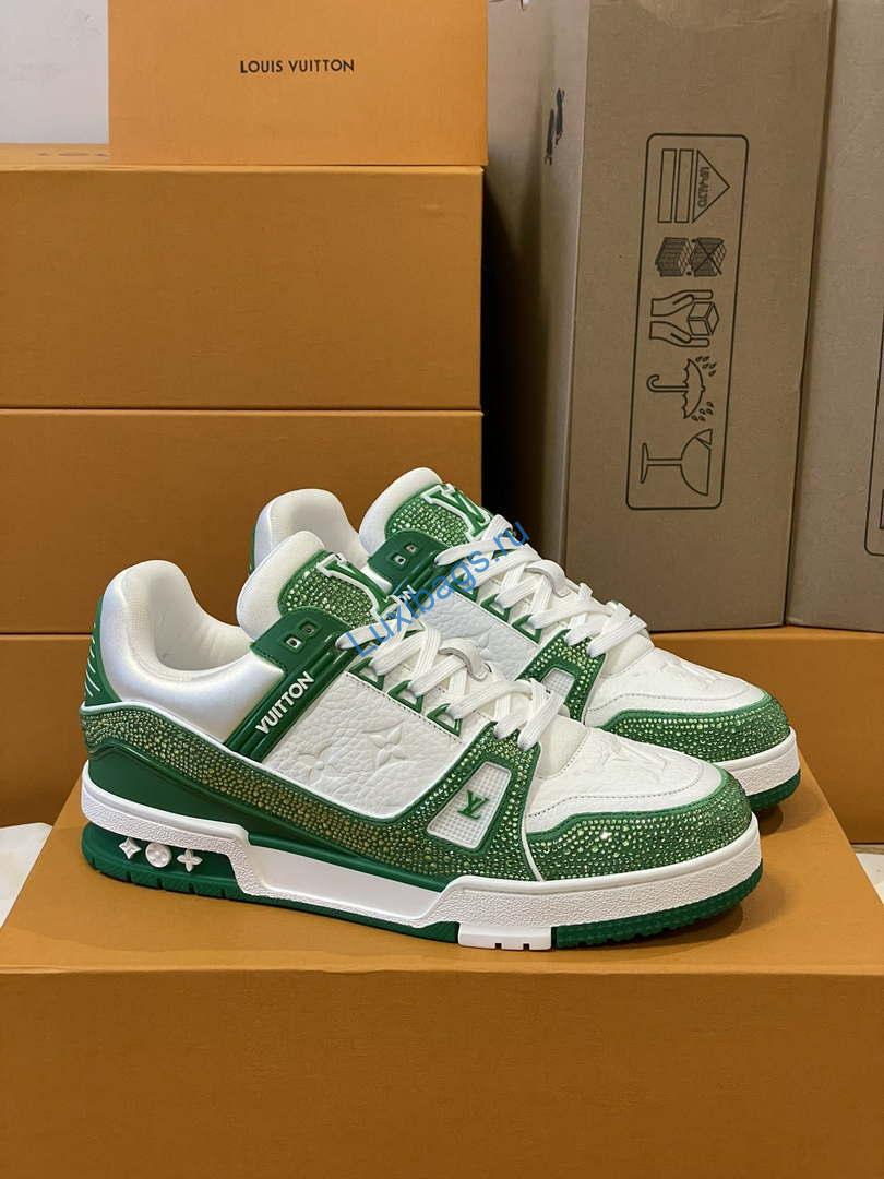 Louis Vuitton 1AC5AL Men Women's LV Trainer Sneaker L62391 | louis vuitton 1ac5al men womens lv trainer sneaker l62391 09