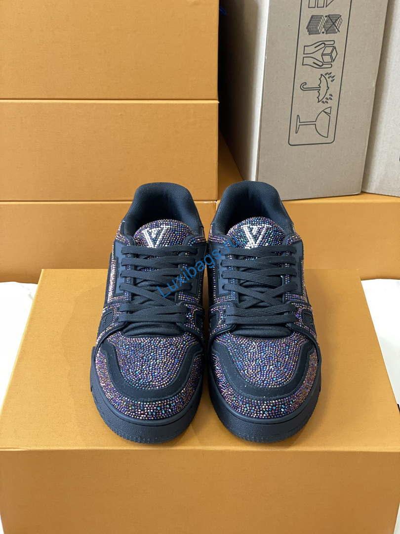 Louis Vuitton 1AC5AL Men Women's LV Trainer Sneaker L62393 | louis vuitton 1ac5al men womens lv trainer sneaker l62393 03