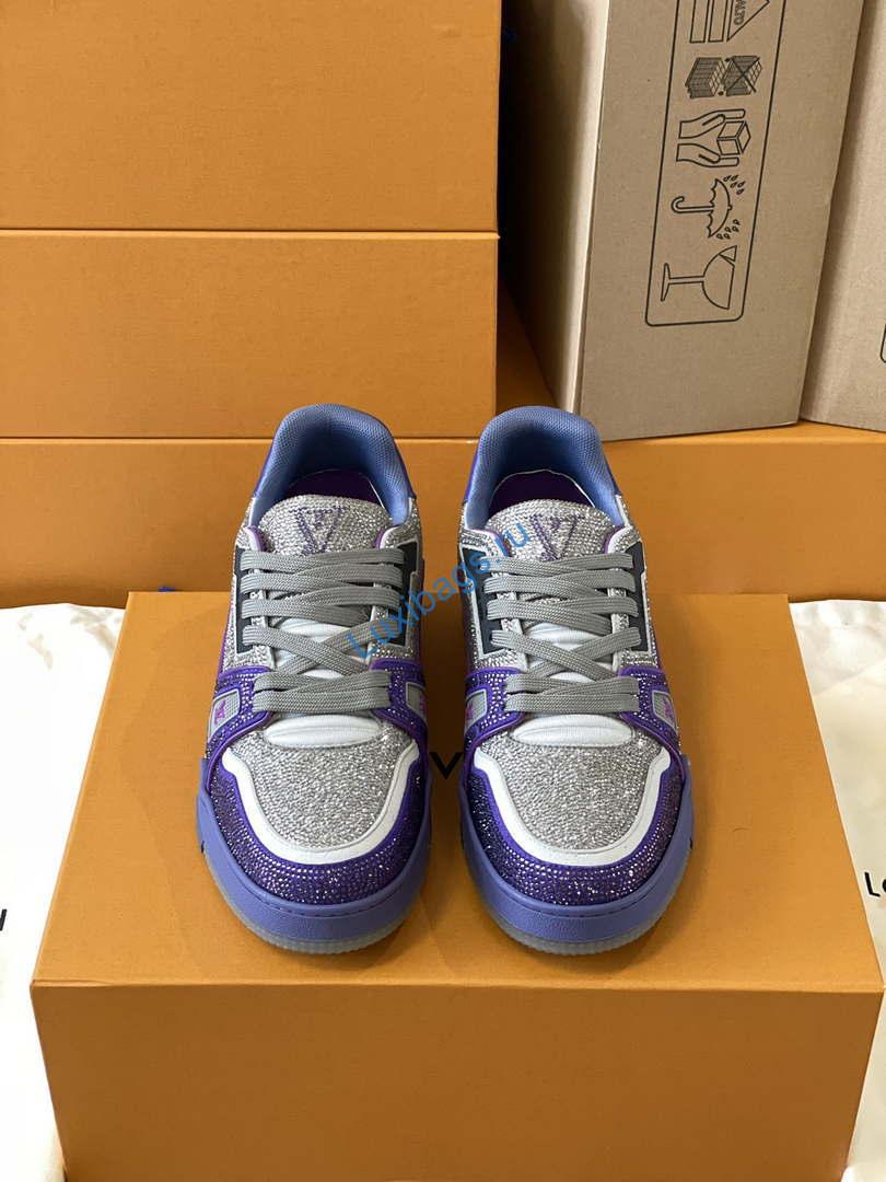 Louis Vuitton 1AC5AL Men Women's LV Trainer Sneaker L62394 | louis vuitton 1ac5al men womens lv trainer sneaker l62394 03